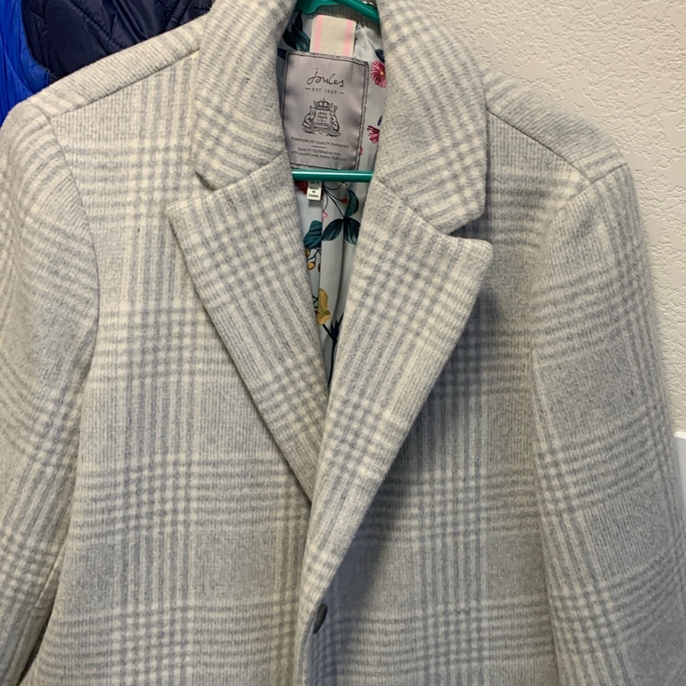 Joules Castello Check Wool Plaid Coat